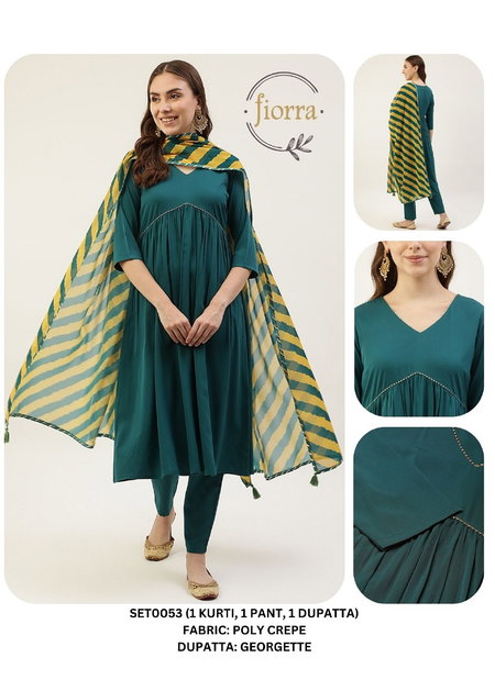 Fiorra SET0053 Alia Cut Poly Crepe Readymade Suits Wholesalers In Delhi
